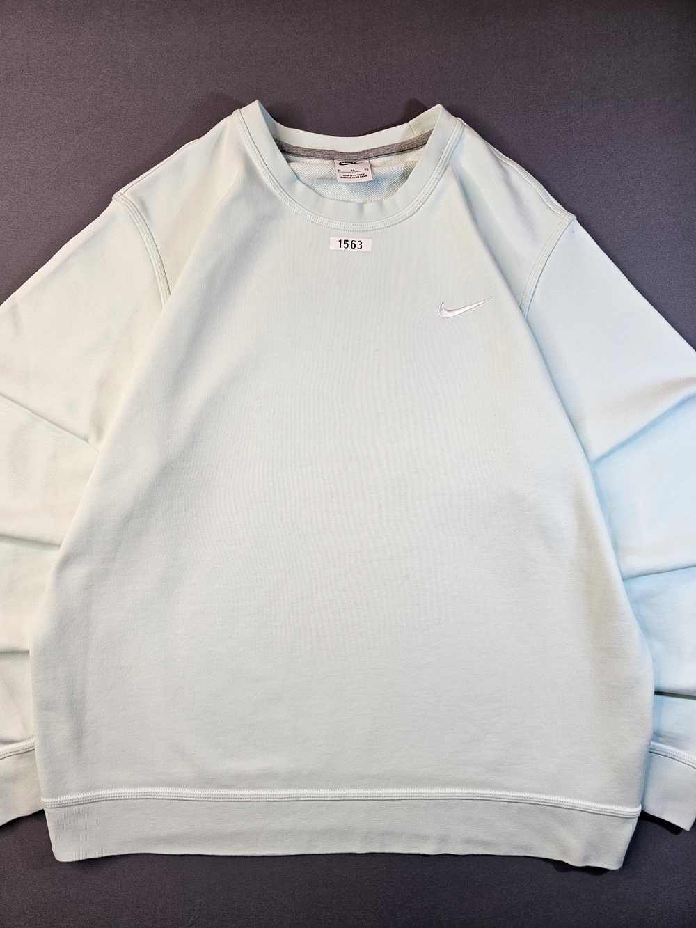 Nike Embroidered Mini Swoosh Crewneck Sweatshirt Mint Green XL